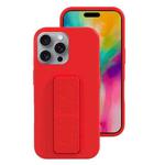 For iPhone 16 Pro Max Liquid Silicone Holder Phone Case(Red)