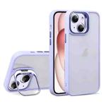 For iPhone 15 Plus U1 Invisible Lens Holder Acrylic + TPU Shockproof Phone Case(Light Purple)