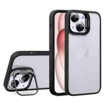 For iPhone 15 U1 Invisible Lens Holder Acrylic + TPU Shockproof Phone Case(Black)