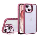 For iPhone 15 U1 Invisible Lens Holder Acrylic + TPU Shockproof Phone Case(Wine Red)