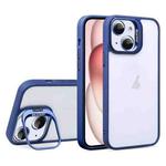 For iPhone 15 U1 Invisible Lens Holder Acrylic + TPU Shockproof Phone Case(Dark Blue)