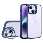 For iPhone 14 Plus U1 Invisible Lens Holder Acrylic + TPU Shockproof Phone Case(Dark Blue)