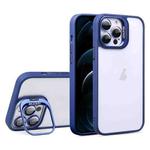 For iPhone 12 Pro Max U1 Invisible Lens Holder Acrylic + TPU Shockproof Phone Case(Dark Blue)