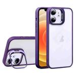 For iPhone 12 U1 Invisible Lens Holder Acrylic + TPU Shockproof Phone Case(Dark Purple)