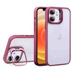 For iPhone 12 U1 Invisible Lens Holder Acrylic + TPU Shockproof Phone Case(Wine Red)