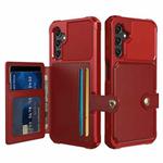 For Samsung Galaxy A24 4G Magnetic Wallet Card Bag Leather Phone Case(Red)