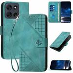 For Motorola Moto G56 5G Grid Butterfly Embossed Pattern Leather Phone Case with Lanyard(Light Blue)