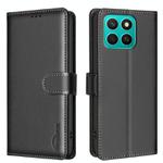 For Honor X8c 4G Litchi Texture RFID Anti-theft Leather Phone Case(Black)