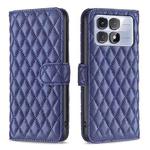 For Redmi K70 Ultra Diamond Lattice Wallet Flip Leather Phone Case(Blue)