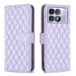 For Redmi K70 Ultra Diamond Lattice Wallet Flip Leather Phone Case(Purple)