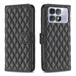 For Redmi K70 Ultra Diamond Lattice Wallet Flip Leather Phone Case(Black)