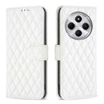 For Redmi 14C 4G Diamond Lattice Wallet Flip Leather Phone Case(White)