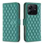 For Redmi Note 14 5G Diamond Lattice Wallet Flip Leather Phone Case(Green)