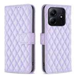 For Redmi Note 14 5G Diamond Lattice Wallet Flip Leather Phone Case(Purple)