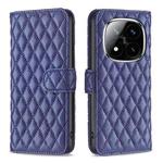 For Redmi Note 14 Pro 5G / Note 14 Pro+ 5G Diamond Lattice Wallet Flip Leather Phone Case(Blue)