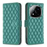 For Redmi Note 14 Pro / Note 14 Pro+ Diamond Lattice Wallet Flip Leather Phone Case(Green)