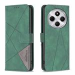 For Redmi 14C 4G Magnetic Buckle Rhombus Texture Leather Phone Case(Green)