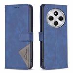 For Redmi 14C 4G Magnetic Buckle Rhombus Texture Leather Phone Case(Blue)