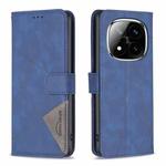 For Redmi Note 14 Pro 5G / Note 14 Pro+ 5G Magnetic Buckle Rhombus Texture Leather Phone Case(Blue)