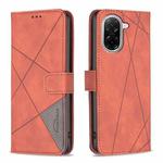 For Redmi A5 4G 171.7mm Magnetic Buckle Rhombus Texture Leather Phone Case(Brown)