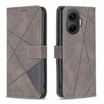 For Redmi Turbo 4 Pro Magnetic Buckle Rhombus Texture Leather Phone Case(Grey)