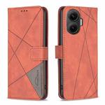 For Redmi Turbo 4 Pro Magnetic Buckle Rhombus Texture Leather Phone Case(Brown)