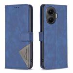 For Redmi Turbo 4 Pro Magnetic Buckle Rhombus Texture Leather Phone Case(Blue)