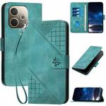 For OPPO A5 Pro 5G Grid Butterfly Embossed Pattern Leather Phone Case with Lanyard(Light Blue)