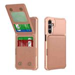 For Samsung Galaxy A15 Vertical Flip Card Bag Holder Leather Phone Case(Rose Gold)