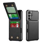 For Samsung Galaxy A24 4G Vertical Flip Card Bag Holder Leather Phone Case(Black)