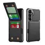 For Samsung Galaxy S24 5G Vertical Flip Card Bag Holder Leather Phone Case(Black)