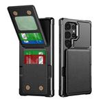For Samsung Galaxy S25 Ultra 5G Vertical Flip Card Bag Holder Leather Phone Case(Black)
