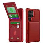 For Samsung Galaxy S25 Ultra 5G Vertical Flip Card Bag Holder Leather Phone Case(Red)