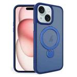 For iPhone 15 360 Degree Rotating MagSafe Magnetic Bracket Frosted Phone Case(Royal Blue)