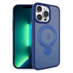 For iPhone 13 Pro Max 360 Degree Rotating MagSafe Magnetic Bracket Frosted Phone Case(Royal Blue)