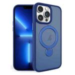 For iPhone 13 Pro 360 Degree Rotating MagSafe Magnetic Bracket Frosted Phone Case(Royal Blue)