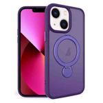 For iPhone 13 360 Degree Rotating MagSafe Magnetic Bracket Frosted Phone Case(Dark Purple)