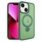 For iPhone 13 360 Degree Rotating MagSafe Magnetic Bracket Frosted Phone Case(Green)