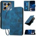 For Infinix GT 20 Pro 5G YX0080 Grid Butterfly Embossed Pattern Flip Leather Phone Case with Lanyard(Dark Blue)