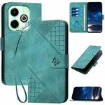 For Infinix Hot 40i 4G YX0080 Grid Butterfly Embossed Pattern Flip Leather Phone Case with Lanyard(Light Blue)