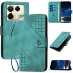 For Infinix Note 40 Pro 4G / 5G YX0080 Grid Butterfly Embossed Pattern Flip Leather Phone Case with Lanyard(Light Blue)