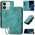 For Infinix Smart 7 HD YX0080 Grid Butterfly Embossed Pattern Flip Leather Phone Case with Lanyard(Light Blue)