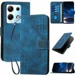 For Infinix Note 30 4G YX0080 Grid Butterfly Embossed Pattern Flip Leather Phone Case with Lanyard(Dark Blue)