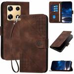 For Infinix Note 30 Pro YX0080 Grid Butterfly Embossed Pattern Flip Leather Phone Case with Lanyard(Coffee)