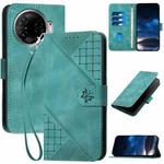 For Tecno Camon 30 Pro 5G YX0080 Grid Butterfly Embossed Pattern Flip Leather Phone Case with Lanyard(Light Blue)