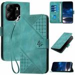 For Tecno Spark Go 2023 YX0080 Grid Butterfly Embossed Pattern Flip Leather Phone Case with Lanyard(Light Blue)