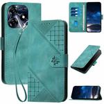 For Tecno Spark 10 Pro YX0080 Grid Butterfly Embossed Pattern Flip Leather Phone Case with Lanyard(Light Blue)