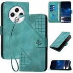 For Tecno Spark 30 4G Grid Butterfly Embossed Pattern Leather Phone Case with Lanyard(Light Blue)