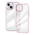 For iPhone 15 Gold Shield 2 in 1 PC + TPU Shockproof Phone Case(Pink)