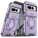 For Google Pixel 7 Pro Sliding Camshield Ring Holder Phone Case(Purple)